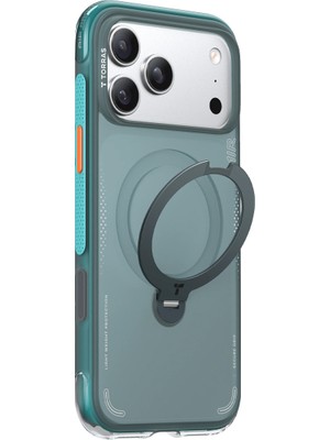 Torras Apple iPhone 17 Pro O Stand Spin Air Serisi Magsafe Kılıf - Turkuaz
