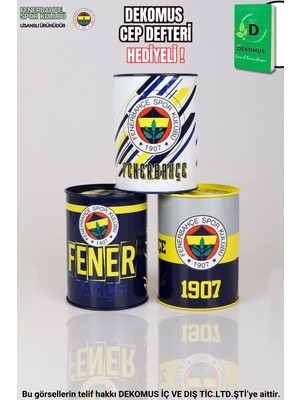 "dekomus Cep Defteri Hediyeli"  Yeni Sezon Lisanslı Fenerbahçe Metal Kumbara