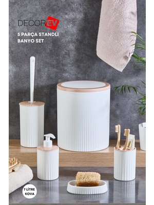 Feyza Design Şık 5'li Banyo Seti, Zarif ve Modern Tasarım, Konforlu Kullanım