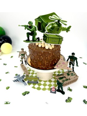 Fluparty Toy Soldiers - Oyuncak Asker Temalı XL Pasta Süsü Seti
