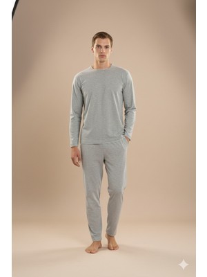 Kly Erkek Midi Yaka Pijama Takımı Konforlu Uyku Modern Tasarım