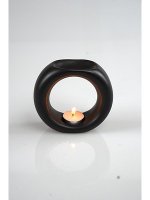 Infinity ( Yüzük ) Seramik Buhurdanlık Siyah