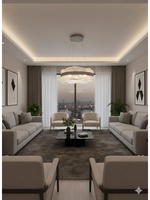 Light House Modern Sarkıt Akrilik Avize 3 Renk Modlu 50x100