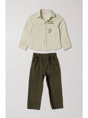 Alg ERKEK ÇOCUK PAMUK MÜSLİN GÖMLEK PANTOLON BAYRAMLIK TAKIM