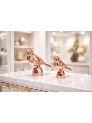 Dekoratif 2'li Kuş Ev - Ofis Aksesuarı