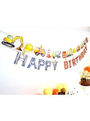 Fluparty Construction - İnşaat Temalı Figürlü Banner