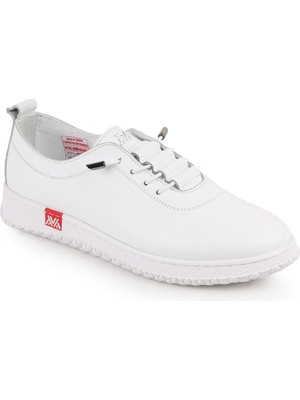 Libero L077.2487 Hakiki Deri Elastik Bağcıklı Kaymaz Kauçuk Taban Kadın Casual Ayakkabı 26Y