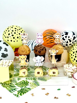 Fluparty Safari - Kaşif ve Hayvanlar Temalı Kapkek Süsleri