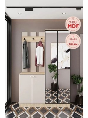 Evora-22 188 cm Lüks, Mdf Vestiyer Portmanto Dolabı.