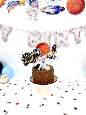 Fluparty Space Mission - Uzay Temalı XL Pasta Süsü Seti