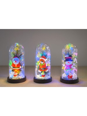 İlk El Grup Ieg™ Yılbaşı Temalı Işıklı Dekoratif Cam Fanus - Model 8