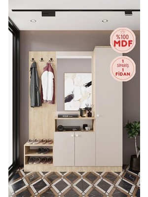 Evora-20 188 cm Lüks, Mdf Vestiyer Portmanto Dolabı.