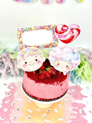 Fluparty Cotton Candy - Pastel Şeker Temalı XL Pasta Süsü Seti