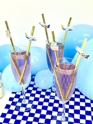 Fluparty Airplane - Uçak Temalı Figürlü Pipetler
