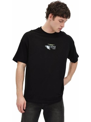 Kinetix ml Street 11SLG305 5fx Siyah Erkek Kısa Kol T-Shirt