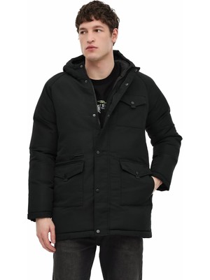 Kinetix ml Coms 3kx-Prkcot-04 5pr Siyah Erkek Uzun Kaban