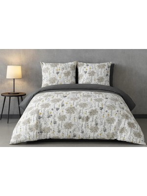 Çift Kişilik Lastikli Çarşaflı Nevresim Takımı Jaune Füme