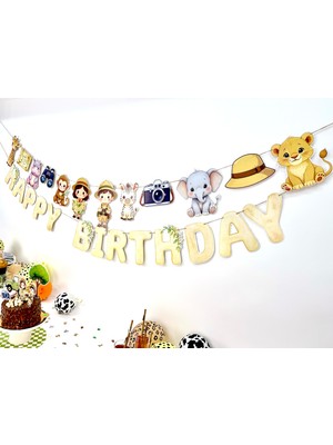 Fluparty Safari - Kaşif ve Hayvanlar Temalı Figürlü Banner
