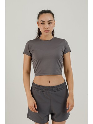 Airlife Sportswear Kısa Kollu Kadın Sporcu Tişörtü Smoked