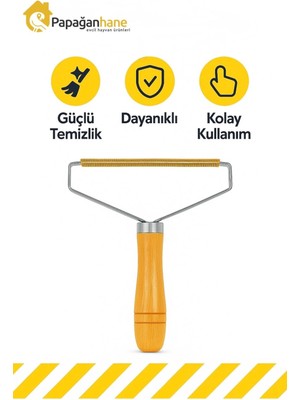 Papağanhane Kedi Köpek Tüy ve Tiftik Temizleyici | Halı, Koltuk, Kıyafet Için Ahşap Saplı Tüy Toplama Aparatı