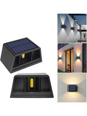 ForWhat Büro Ev Ofis Bahçesi Için Solar Şarjlı Çift Yönlü Dış Mekan Duvar Lambası
