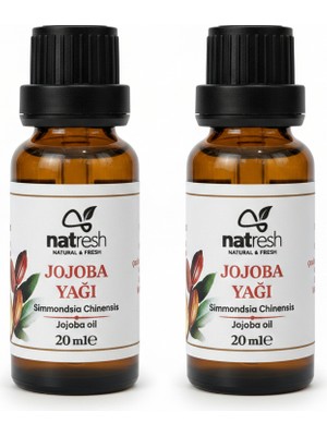 Natresh Jojoba Yağı 20 ml x 2 Adet – Saf Simmondsia Chinensis – Saç ve Cilt Bakımı