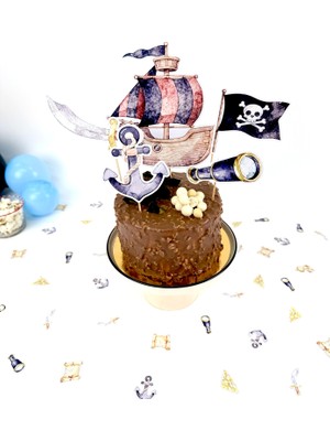 Fluparty Pirate - Korsan Temalı XL Pasta Süsü Seti