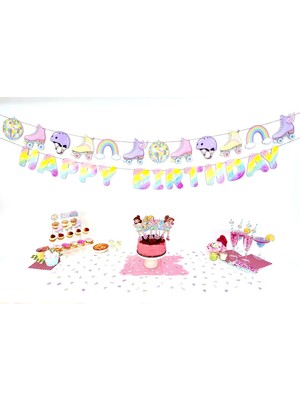 Fluparty Roller Girl - Paten Temalı Figürlü Banner