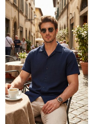 Buratti Pamuklu Regular Fit Klasik Yaka Kısa Kollu Gömlek Erkek Gömlek CF26S125404