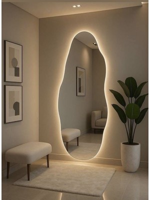 Elysion 70/180 Dokunmatik Asimetrik Kesim LED Boy Ayna Duvar Hol Koridor Ayna