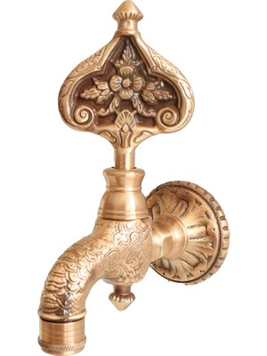 LPD Desenli Osmanlı Musluğu Pvd - Tam Bakır (Perlatörlü)