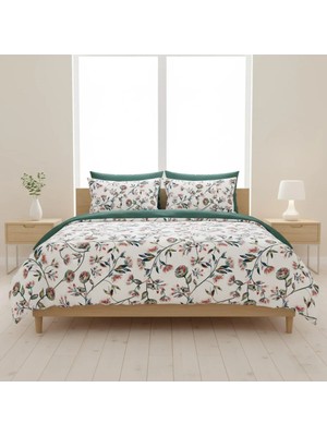 Lastikli Çarşaflı Çift Kişilik Nevresim Takımı Zümrüt