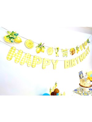Fluparty La Dolce Vita - Limon / Akdeniz Temalı “Happy Birthday” Yazı Banner