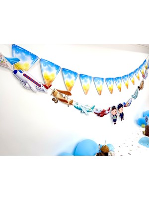 Fluparty Airplane - Uçak Temalı Figürlü Banner