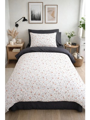 Tek Kişilik Lastikli Çarşaflı Nevresim Takımı Orange