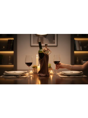 Pitaya Sanat Dekoratif Kadın Figürlü Şarap Standı – Zarif Tasarım Şarap Sunum Heykeli