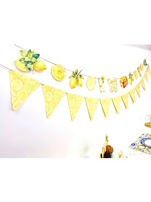 Fluparty La Dolce Vita - Limon / Akdeniz Temalı Üçgen Flama Banner