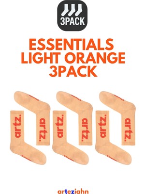 Arteziahn Essentials Light Orange 3'lü Unisex Spor & Lifestyle Havlu Taban Çorap Seti