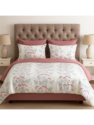 Lastikli Çarşaflı Çift Kişilik Nevresim Takımı Flora