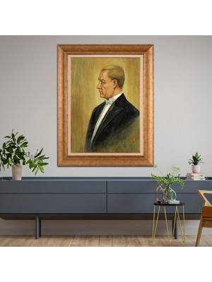 Giyense Altın Varaklı Çerçeveli Paspartulu Tablo ZS1136