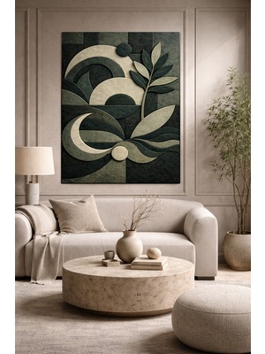 Artease Dekoratif Soyut Yapraklar Kanvas Tablo