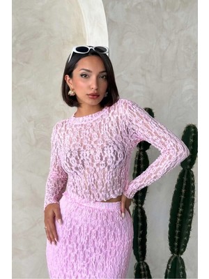 Caddebostan Moda Pembe Uzun Kollu Transparan Bluz Modern Premium Luxury Trend Tasarım Bluz