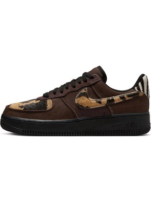 Nike Air Force 1 Af1 1,07 Leopard Print Leather Womens Sneaker Hakiki Deri Günlük Spor Ayakkabı Kahverengi