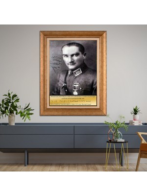 Giyense Altın Varaklı Çerçeveli Paspartulu Tablo ZS1727