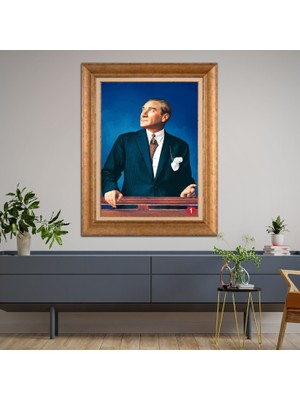 Giyense Altın Varaklı Çerçeveli Paspartulu Tablo ZS1396