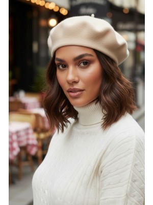 Mollycrush Kadın Ressam Bere Şık Fransız Model Düz Tasarım