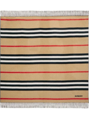 Burberry Icon Stripe Kaşmir Yün Karışım Lüks Battaniye