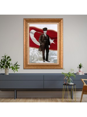 Giyense Altın Varaklı Çerçeveli Paspartulu Tablo ZS1151