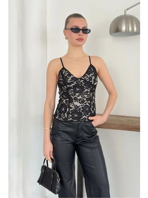 Caddebostan Moda Siyah Dantelli Atlet Modern Premium Luxury Trend Tasarım Atlet