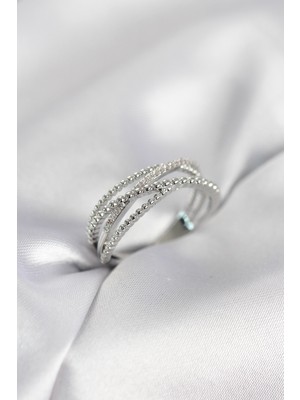 Ayder Timya Gümüş Renk Sarmal Model Kadın Yüzük - TJ-BYK4112 TG/Tmy230351